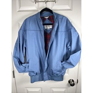 Vintage 80s Field & Stream Mens Jacket Baby Blue Plaid Lining Size LL Classic